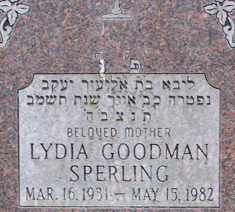 LYDIA GOODMAN SPERLING Monument