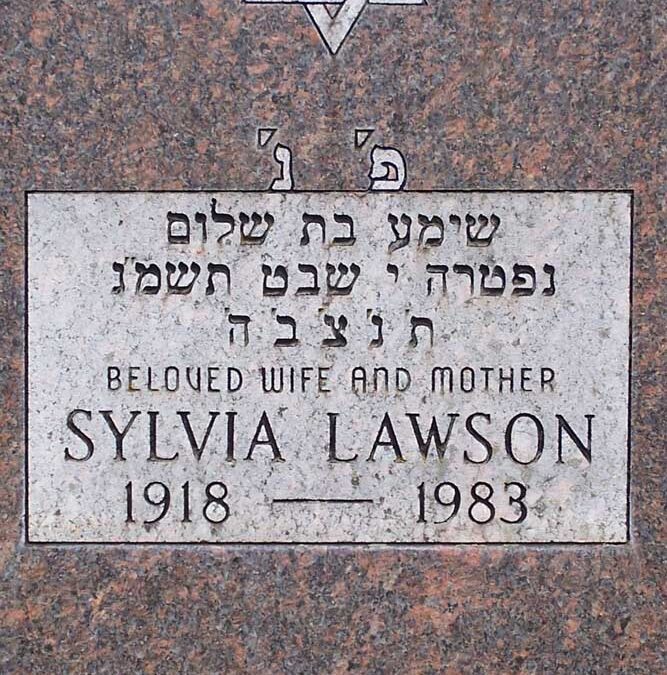 SYLVIA LAWSON Monument