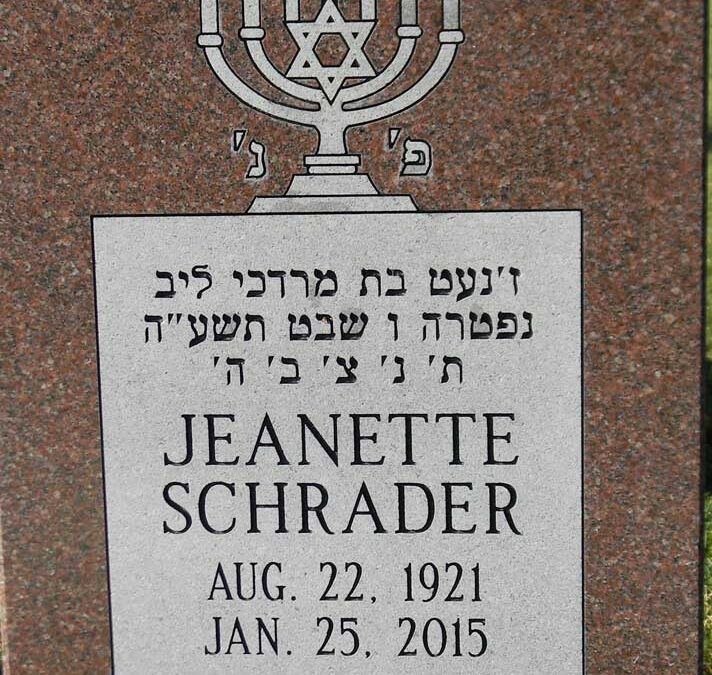 JEANETTE SCHRADER Monument