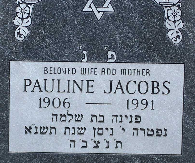 PAULINE JACOBS Monument