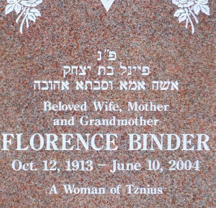 FLORENCE BINDER Monument