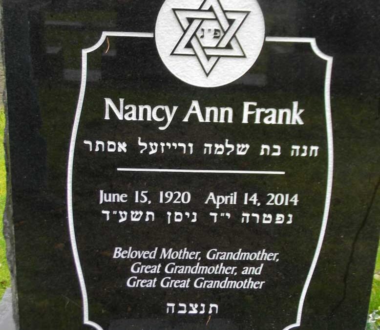 NANCY ANN FRANK Monument