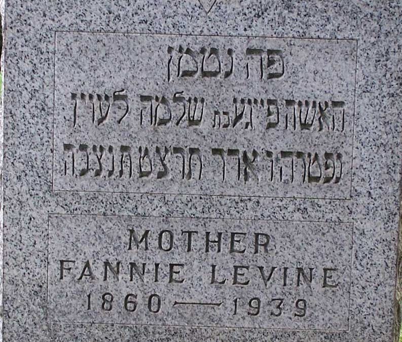 FANNIE LEVINE Monument