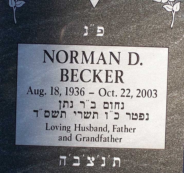 NORMAN DAVID BECKER Monument