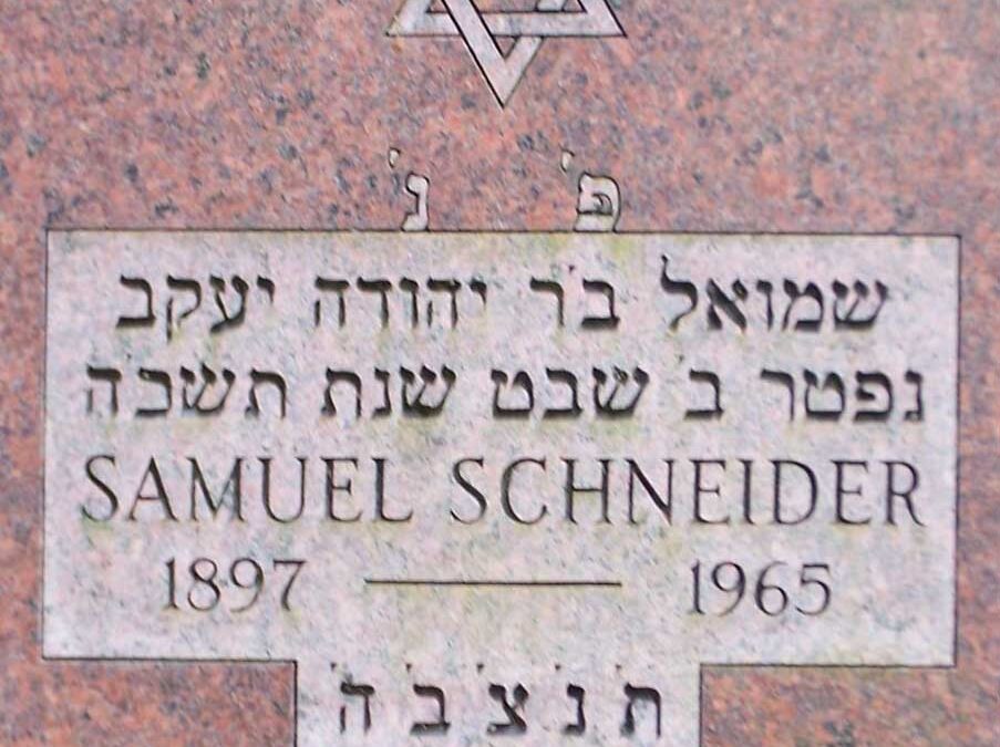 SAMUEL SCHNEIDER Monument