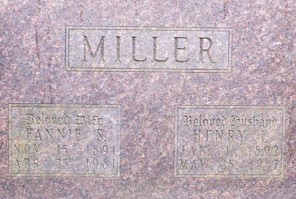 FANNIE S. MILLER Monument